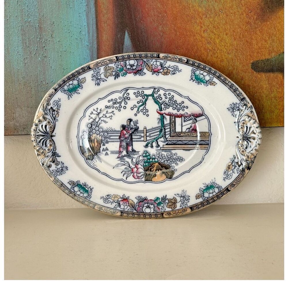 Ashworth Brothers Chinese oval serving platter